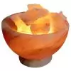 Salt Lamp Carved Small Fire Bowl Wooden Base - Image 2