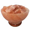 Salt Lamp Carved Small Fire Bowl Wooden Base