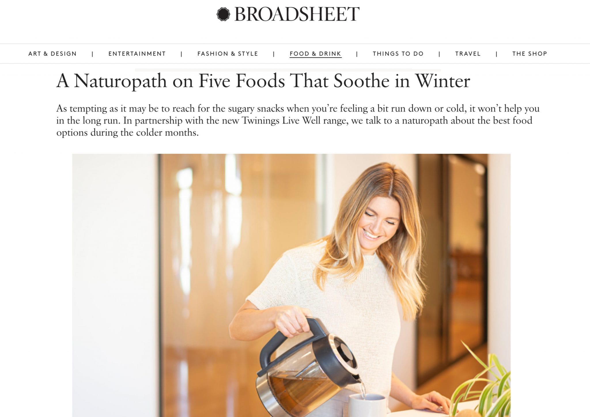 A naturopath on five foods that soothe this winter broadsheet article selph naturopath