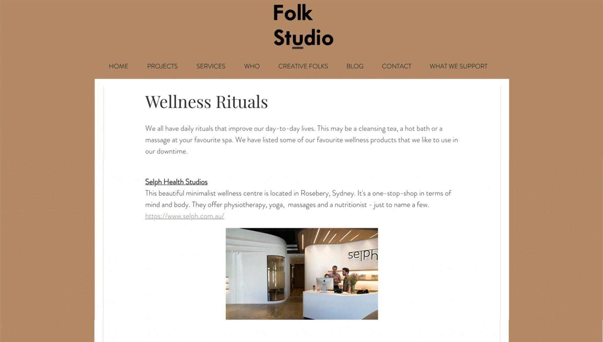 Wellness Rituals With Folk Studio & Selph Health Studios