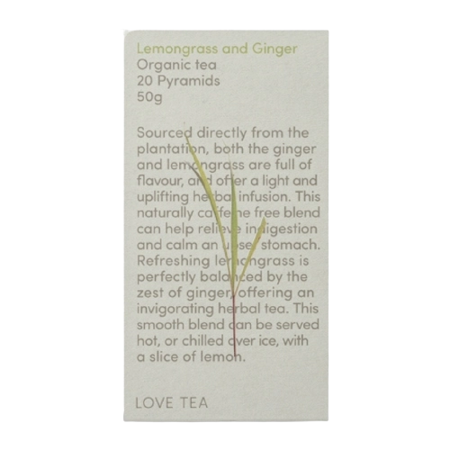 Love Tea Lemongrass and Ginger Pyramid Bags