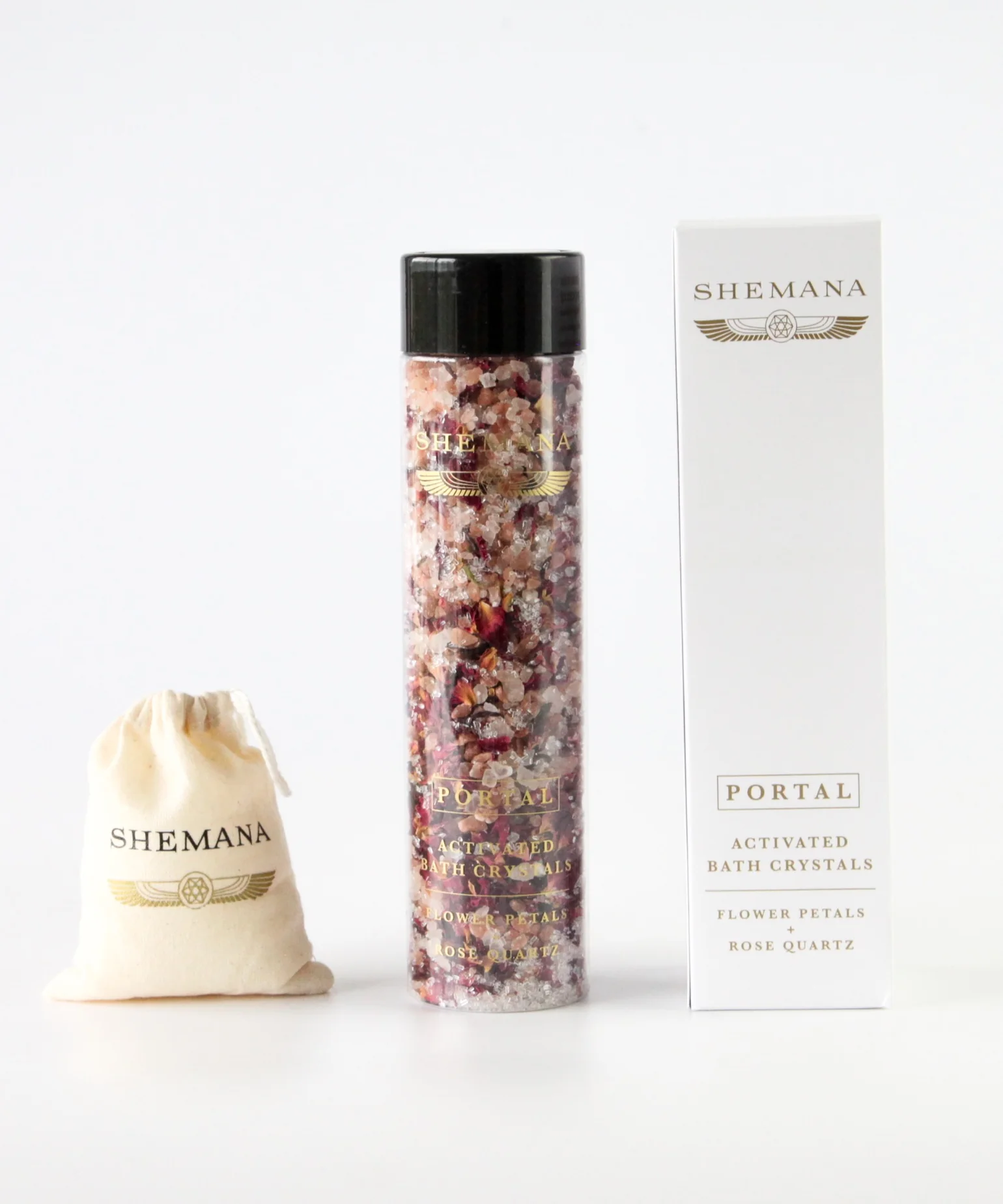 Portal - Activated Bath Crystals - Flower petals & Rose Quartz